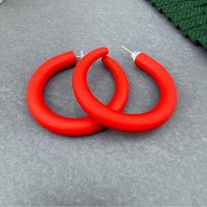 Bold Red Hoop Earrings